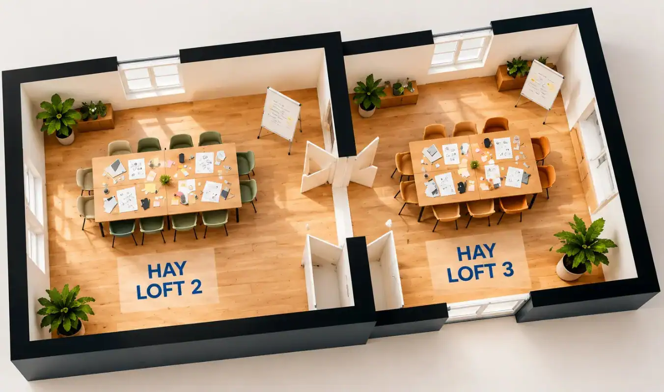 HAY LOFT 2 und 3 als kombinierbare Workshopräume