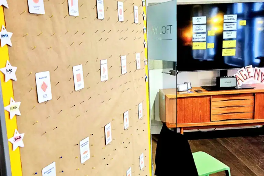 Workshop-Setup im HAY LOFT 2 – moderner Meetingraum in Hamburg-Schanze